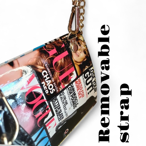 Vogue Magazine Printed Collage Detachable Chain Strap Handbag/ Clutch - Picture 11 of 11